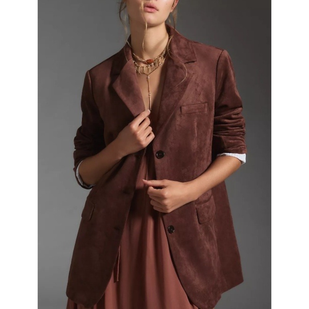 Dolan Faux-Suede Boyfriend Blazer Academia Preppy Boho